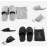 Comfysail Foldable Portable Slippers Washable Open Toe Towelling Slippers with Storage Bag for Spa Travel Hotel/Home Guest 34-43