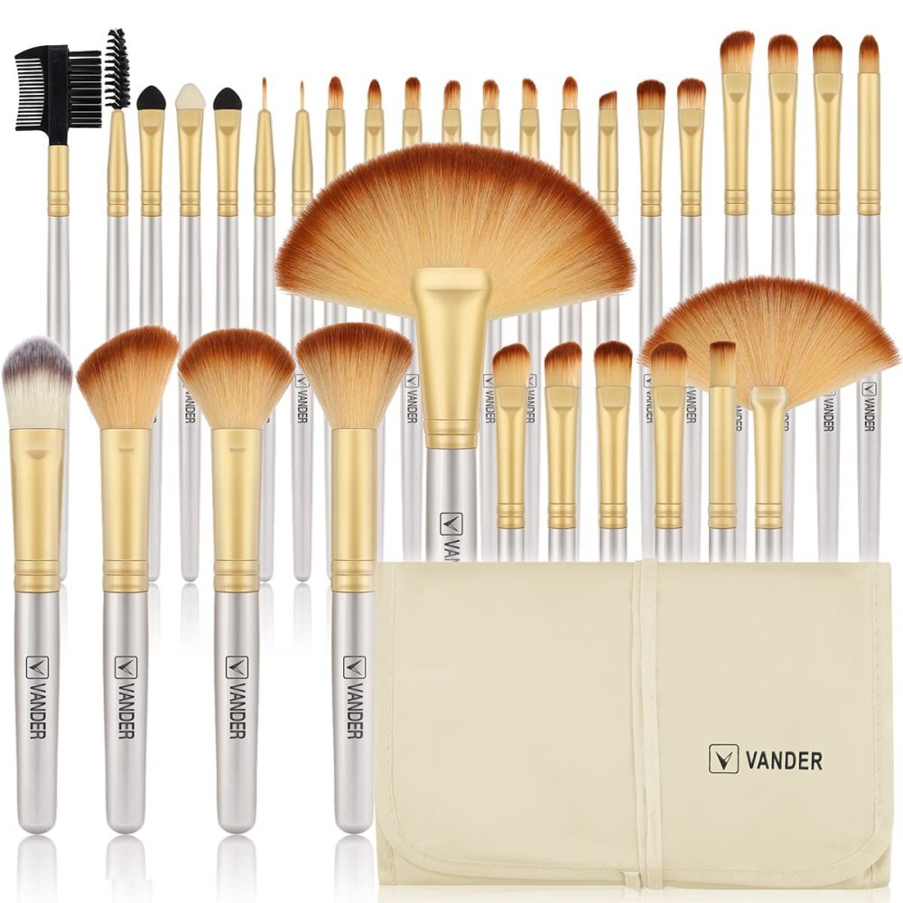 Make up Brushes, VANDER Professional 32pcs Makeup Brush Set, Makeup Brushes Set Foundation Blending Cosmetic Brush Set Kit,Champagne Make up Brushes, VANDER Professional 32pcs Makeup Brush Set, Makeup Brushes Set Foundation Blending Cosmetic Brush Set Kit,Champagne