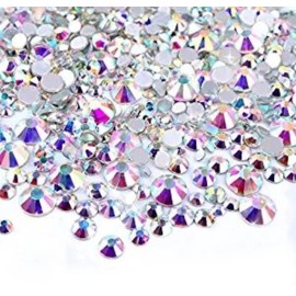 Minejin Nail Art Rhinestones AB Color Flat Back Charms Crystals Stones Super Shiny Cellphones Decorations Gems SS4 1440 Pieces Minejin Nail Art Rhinestones AB Color Flat Back Charms Crystals Stones Super Shiny Cellphones Decorations Gems SS4 1440 Pieces