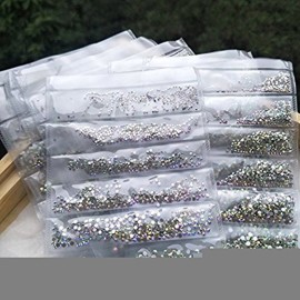 Minejin Nail Art Rhinestones AB Color Flat Back Charms Crystals Stones Super Shiny Cellphones Decorations Gems SS4 1440 Pieces Minejin Nail Art Rhinestones AB Color Flat Back Charms Crystals Stones Super Shiny Cellphones Decorations Gems SS4 1440 Pieces
