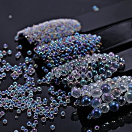 Minejin Nail Art AB Crystal Glass Caviar Beads Tiny 3D DIY Micro Gems Manicure Decoration Tips 4Boxs Minejin Nail Art AB Crystal Glass Caviar Beads Tiny 3D DIY Micro Gems Manicure Decoration Tips 4Boxs