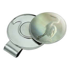 GRAPHICS & MORE White Egret in The Pond Golf Hat Clip with Magnetic Ball Marker