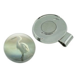 GRAPHICS & MORE White Egret in The Pond Golf Hat Clip with Magnetic Ball Marker