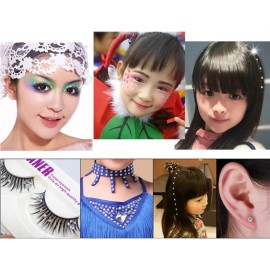 UPSTORE 91PCS 5MM/8MM/10MM/12MM Shining Self Adhesive Craft Jewels Flatback Rhinestone Crystal Gems Stickers Eyebrow Eyeshadow Body Eyes Nails Glitter Sticker for Makeup Nightclub Stage Show (Yellow)