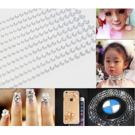 UPSTORE 91PCS 5MM/8MM/10MM/12MM Shining Self Adhesive Craft Jewels Flatback Rhinestone Crystal Gems Stickers Eyebrow Eyeshadow Body Eyes Nails Glitter Sticker for Makeup Nightclub Stage Show (Yellow)