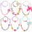 PinkSheep Kids Classic Jewelry, 6 Sets of Beaded Necklaces and Bracelets for Girls, Favors Bags for Girls Jewelry (Classic)