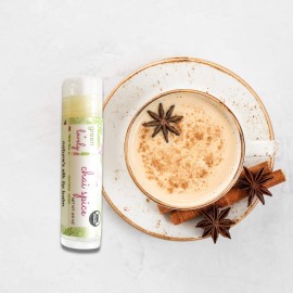 Organic Certified Lip Balm Butter(3 Pack) by Green and Lovely | Chai Spice Lip Oil for Total Hydration and Repair | 0.15 oz Lip Moisturizer Tube made with Premium Organic Ingredients | Heals Quickly