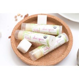 Organic Certified Lip Balm Butter(3 Pack) by Green and Lovely | Chai Spice Lip Oil for Total Hydration and Repair | 0.15 oz Lip Moisturizer Tube made with Premium Organic Ingredients | Heals Quickly