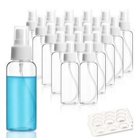 ZEJIA 20 Pack Small Spray Bottle, 2.7oz/80ml Travel Spray Bottle, Empty Fine Mist Spray Bottles, Refillable Mini Spray Bottles with Labels