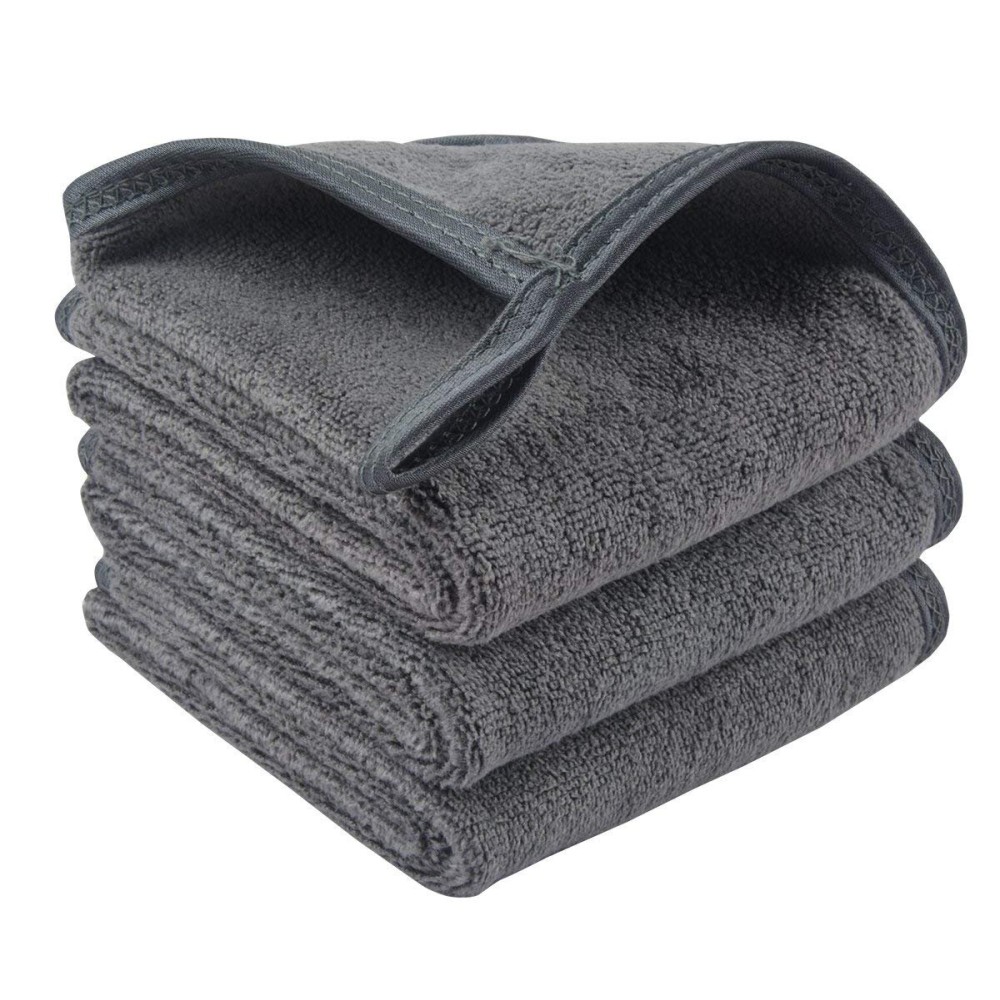 SUNLAND Microfiber Face Makeup Remover Cloths Reusable Facial Cleaning Towel Ultra Soft Washcloths 8inchx16inch Grey 3Pack SUNLAND Microfiber Face Makeup Remover Cloths Reusable Facial Cleaning Towel Ultra Soft Washcloths 8inchx16inch Grey 3Pack