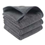 SUNLAND Microfiber Face Makeup Remover Cloths Reusable Facial Cleaning Towel Ultra Soft Washcloths 8inchx16inch Grey 3Pack