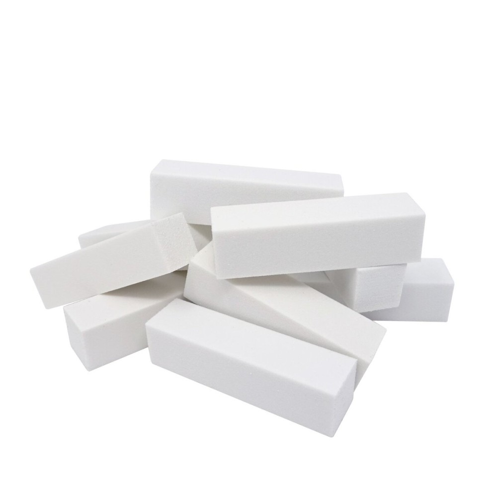 Honbay 10PCS White Nail Buffer Block for Acrylic and Natural Nails 4 Sided Sanding Buffers for Gel Nails Fingernail Shine Buffing Filer Set Professional Manicure Polisher Buffer Bulk Medium Grit