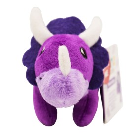 Scentco Dino Dudes Backpack Buddies - Patented Gourmet Scented Plush Toy Dinosaur Clips - Triceratops (Grape) - Stocking Stuffer
