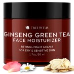 Tree to Tub Retinol Anti Aging Face Moisturizer for Dry & Sensitive Skin - Anti Wrinkle Hyaluronic Acid Facial Moisturizer, Vitamin A & E Night Cream for Women & Men w/Organic Aloe, Natural Ginseng
