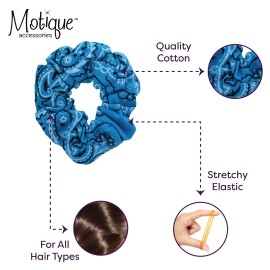 Bandana Scrunchies Cotton Hair Bobble - Set of 2 (Light Blue)