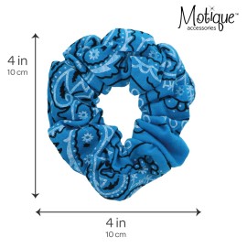 Bandana Scrunchies Cotton Hair Bobble - Set of 2 (Light Blue)