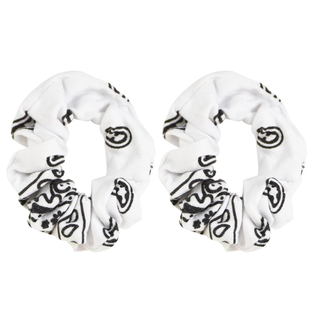 Bandana Scrunchies Cotton Hair Bobble - Set of 2 (White)