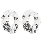 Bandana Scrunchies Cotton Hair Bobble - Set of 2 (White)