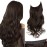 SARLA Invisible Wire Hair Extensions with 3 Clips Long Synthetic Wavy Curly Hairpiece Adjustable Transparent Headband for Women 16 Inch Dark Brown
