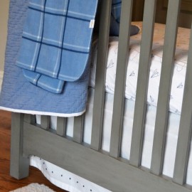 Hello Spud - Navy Blue Paper Airplanes Fitted Crib Sheet Organic Cotton Jersey - Super Soft