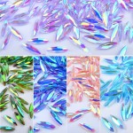 Minejin Nail Art Symphony Rhinestones 3D DIY Horse Eye Glitter Stones Pedicures Decoration 80Pcs