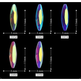 Minejin Nail Art Symphony Rhinestones 3D DIY Horse Eye Glitter Stones Pedicures Decoration 80Pcs