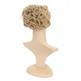 SWACC Short Messy Curly Dish Hair Bun Extension Easy Stretch hair Combs Clip in Ponytail Extension Scrunchie Chignon Tray Ponytail Hairpieces (Honey Golden Blonde-18)