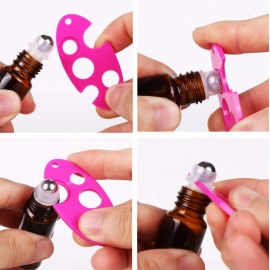 inice 24 Pack Roller Bottles for Essential Oils, Amber Galss 10ml Roll On Bottle with Stainless Steel Roller Balls and Metal Caps