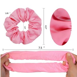 Chloven 20 Colors Large Satin Hair Scrunchies Elastic Hair Bobbles Ponytail Holder Hair Scrunchy Vintage Hair Ties Accessories for Women Girls