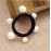 10 Pcs Women\'s Artificial Pearl Black Elastic Rubber Headbands - No Damage Seamless Hair Ropes with Ponytail Holders