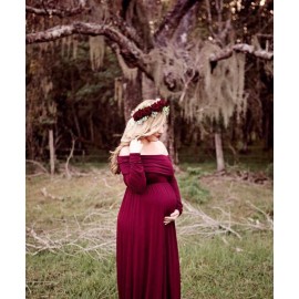 Vividsun Women Flower Crown Floral Headpiece Festival Wedding Hair Wreath Floral Crown (Burgundy)