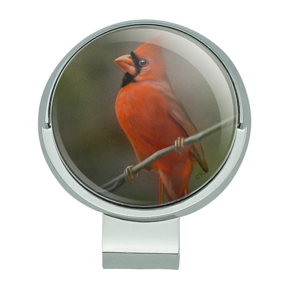 GRAPHICS & MORE Red Cardinal Bird On Branch Golf Hat Clip with Magnetic Ball Marker