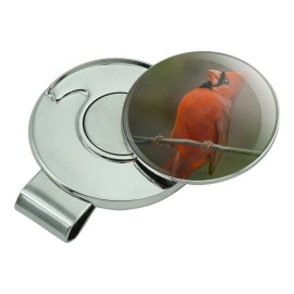GRAPHICS & MORE Red Cardinal Bird On Branch Golf Hat Clip with Magnetic Ball Marker