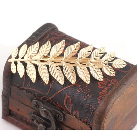 2PCS Girls Women Metal Leaf Branch French Updo Hair Pin Wedding Hair Clip Party Hairpins Hair Barrettes Hair Accessory (Gold)