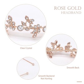 Ammei Headpiece Gold Headband Bridal Tiara Flower Shape Women\'s Headpiece Wedding Hair Accessories (Light Rose Gold) Ammei Headpiece Gold Headband Bridal Tiara Flower Shape Women\'s Headpiece Wedding Hair Accessories (Light Rose Gold)