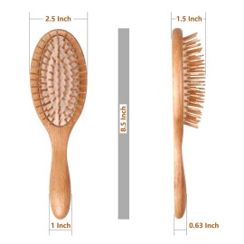 WeCoola Wooden Bristle Hair Brush - Stimulating Scalp Massage for Hair Growth, Ideal Gift for All Hair Types