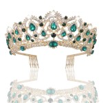 MACOIOR Crowns Tiaras for Women, Baroque Royal Prom Queen Crown Rhinestone Crystal Bridal Crowns Tiaras with Comb Pageant Crowns Princess Crown