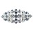 Faship Gorgeous Navy Blue Rhinestone Crystal Floral Hair Barrette Clip