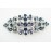 Faship Gorgeous Navy Blue Rhinestone Crystal Floral Hair Barrette Clip