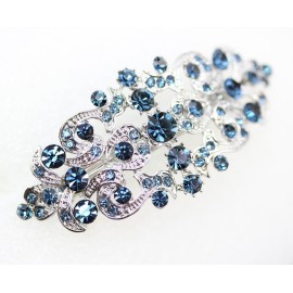 Faship Gorgeous Navy Blue Rhinestone Crystal Floral Hair Barrette Clip Faship Gorgeous Navy Blue Rhinestone Crystal Floral Hair Barrette Clip