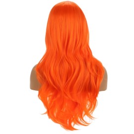 BERON Orange Long Wig for Women Girls Curly Wavy Hair Wigs 26 Halloween Cosplay Party Heat Resistant Synthetic Fiber Wigs BERON Orange Long Wig for Women Girls Curly Wavy Hair Wigs 26 Halloween Cosplay Party Heat Resistant Synthetic Fiber Wigs