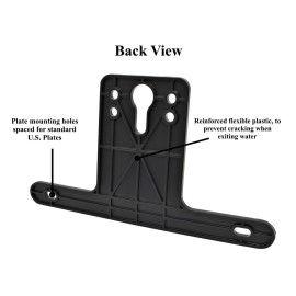 Simple Anchor Solutions Plastic Reinforced Trailer License Plate Bracket, Black, Fits Standard US Plates