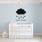 Sweet Dreams Clouds and Stars - Vinyl Wall Art Stickers - 27 x 23 - Unisex Little Childrens Bedroom Decals - Cute Nursery Wall Decor Decals for Baby Boys and Girls