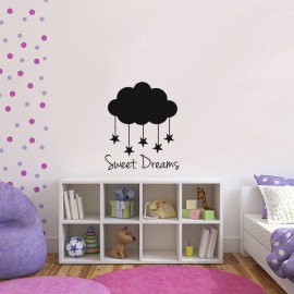 Sweet Dreams Clouds and Stars - Vinyl Wall Art Stickers - 27 x 23 - Unisex Little Childrens Bedroom Decals - Cute Nursery Wall Decor Decals for Baby Boys and Girls