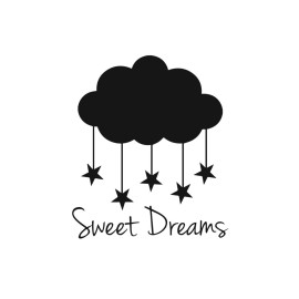 Sweet Dreams Clouds and Stars - Vinyl Wall Art Stickers - 27 x 23 - Unisex Little Childrens Bedroom Decals - Cute Nursery Wall Decor Decals for Baby Boys and Girls