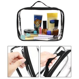 JAVOedge [4 PCS SET], JE Clear PVC Vinyl Multipurpose Cosmetic Makeup Packing Carry On (2 x Small, 1 x Large, 1 x Medium Train)