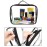 JAVOedge [4 PCS SET], JE Clear PVC Vinyl Multipurpose Cosmetic Makeup Packing Carry On (2 x Small, 1 x Large, 1 x Medium Train)