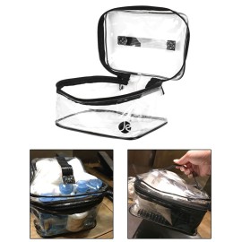 JAVOedge [4 PCS SET], JE Clear PVC Vinyl Multipurpose Cosmetic Makeup Packing Carry On (2 x Small, 1 x Large, 1 x Medium Train)