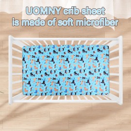 Crib Sheet - Fitted Crib Sheet Baby Sheet for Standard Crib and Toddler mattresses Nursery Bedding Sheet Crib Mattress Sheets for Boys and Girls 1 Pack Dog Toddler Sheet by UOMNY