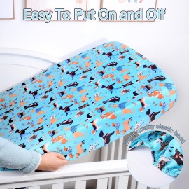 Crib Sheet - Fitted Crib Sheet Baby Sheet for Standard Crib and Toddler mattresses Nursery Bedding Sheet Crib Mattress Sheets for Boys and Girls 1 Pack Dog Toddler Sheet by UOMNY